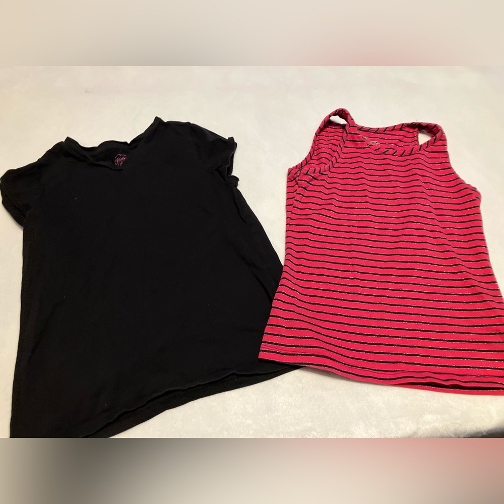 Black and Pink Striped Kids Shirts Set